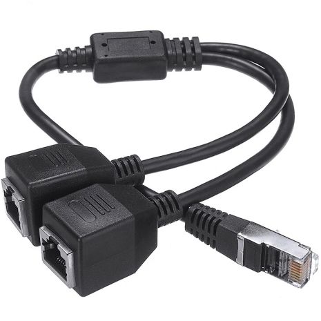 Розгалужувач для мережевого кабелю Addap ES-02, спліттер витої пари на 2 порти RJ45 Ethernet
