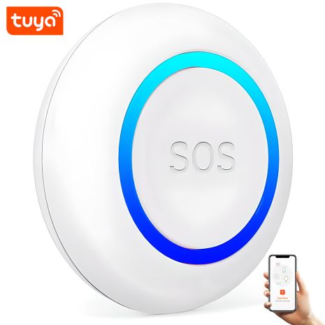 Беспроводная WiFi тревожная кнопка SOS для пожилых людей USmart SOS Button-01w, сигнальный пульт вызова с поддержкой Tuya