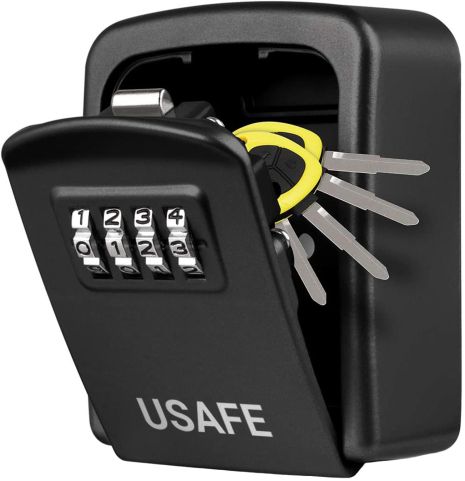 Антивандальный настенный мини сейф uSafe KS-08 для ключей, с кодовым замком, Черный