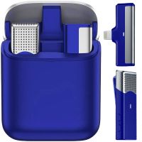Беспроводной петличный Lightning микрофон Savetek P35, с зарядным кейсом, для iPhone, iPad, до 20 м, Синий