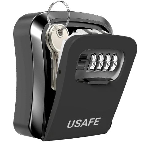Наружный мини сейф для ключей uSafe KS-03p, с кодовым замком, настенный, пластиковый, Черный