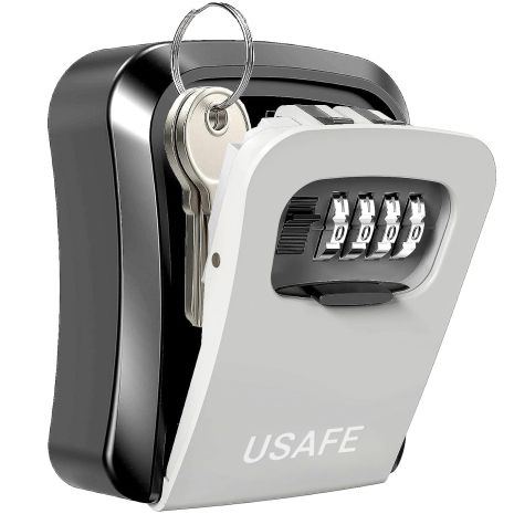 Наружный мини сейф для ключей uSafe KS-03p, с кодовым замком, настенный, пластиковый, Серый