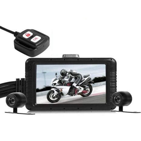 Відеореєстратор для мотоцикла на 2 камери з пультом керування Digital Lion SE100, HD 720P