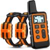 Электроошейник для дрессировки собак iPets DTC-500-2, с 2-мя ошейниками, водонепроницаемый, до 500 метров, оранжевый