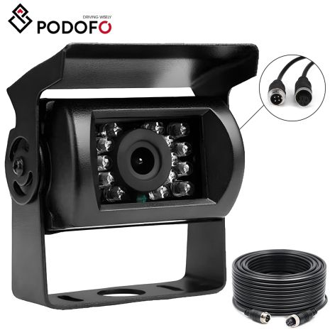 Камера заднього виду Podofo K0069A2P, до вантажних авто, кабель 4pin, IP68, 120°