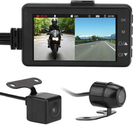 Видеорегистратор для мотоцикла с монитором 3" и двумя камерами 1080P/720P Leshp SE300