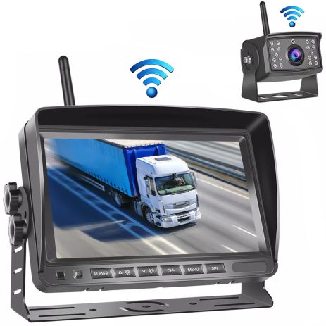 Бездротова камера заднього виду з 7" монітором Podofo A3006 | паркувальний комплекс + відеореєстратор для вантажівок