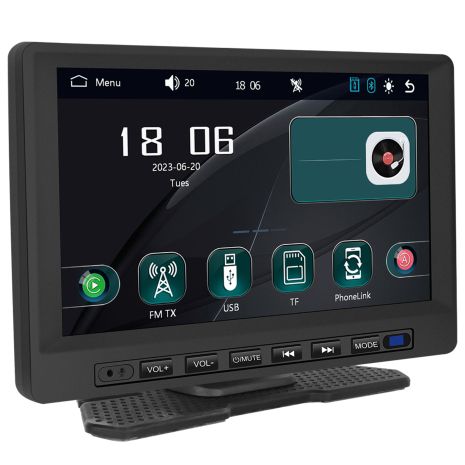 Сенсорный умный автомобильный монитор 7" дюймов Podofo A3458, для камер заднего вида, CarPlay / Android Auto, Bluetooth, FM