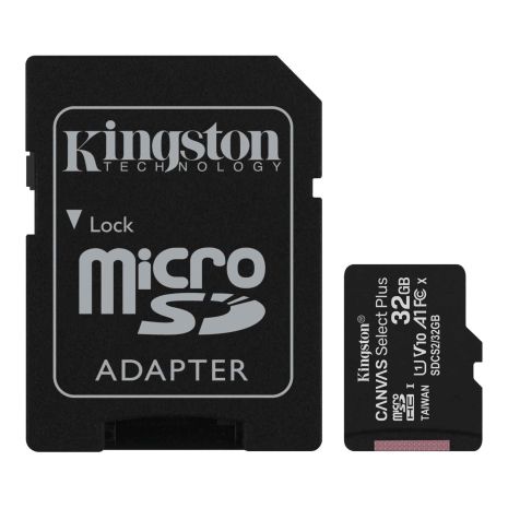 Карта пам'яті Kingston 32Gb, micro SD, Class 10, Canvas Select Plus