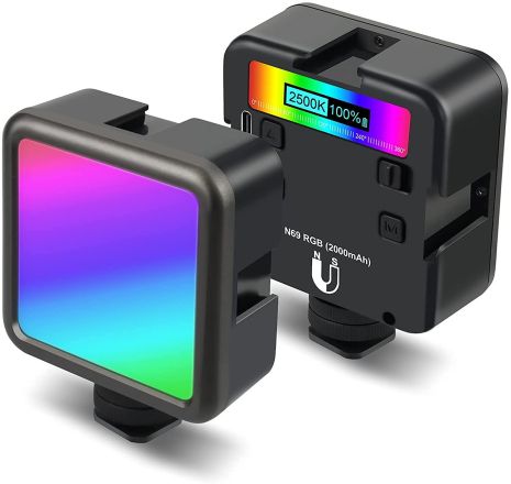 Светодиодный накамерный видео свет Andoer N69 RGB | Портативная цветная LED панель