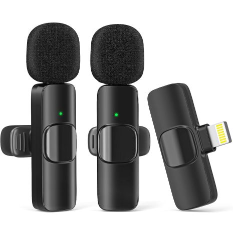 Подвійний бездротовий петличний Lightning мікрофон Savetek P27-2 для iPhone, iPad, Macbook, 2.4 ГГц