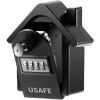 Антивандальный наружный мини сейф для ключей uSafe KS-06, в форме дома, с кодовым замком и ключом, настенный, Черный