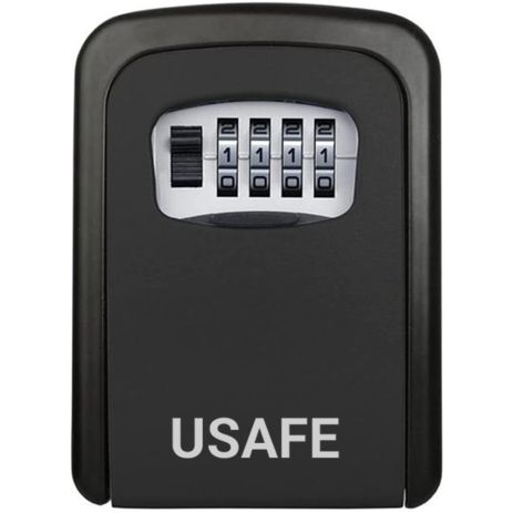 Антивандальний зовнішній сейф для ключів uSafe KS-04, з кодовим замком, настінний, Чорний