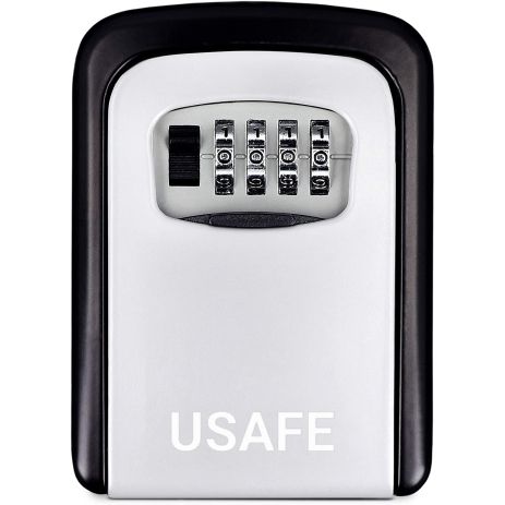 Антивандальний зовнішній сейф для ключів uSafe KS-04, з кодовим замком, настінний, Сірий