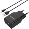Зарядний пристрій СЗУ + Кабель micro USB Borofone BA19A, 5V, 1.0A, Black
