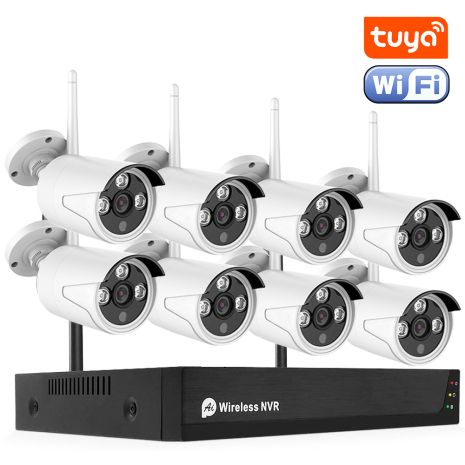 Беспроводной WiFi комплект видеонаблюдения на 8 камер USmart ICK-02w, охранная система для умного дома, поддержка Tuya, FullHD