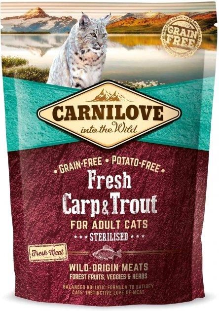 Сухой корм Carnilove беззерновой для стерилизованных котов с карпом и форелью 0.4 кг