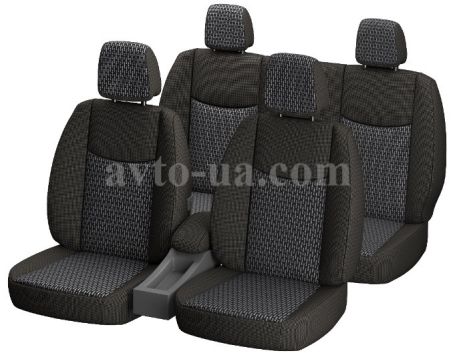Чехлы сидений Tuning "B" Ланос / ВАЗ полный комплект Черные
