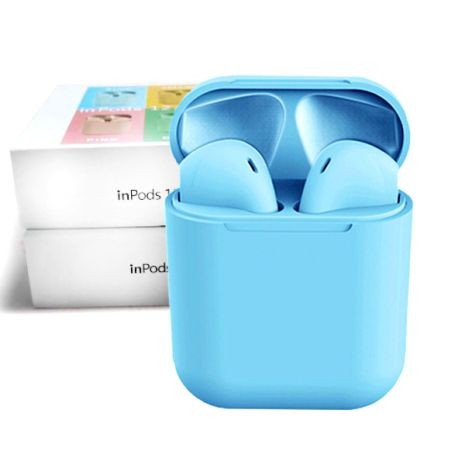 Беспроводные сенсорные Bluetooth наушники TWS i12 Magnetto Stereo blue gloss