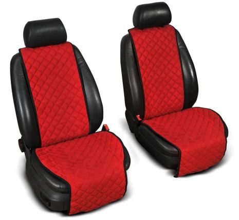 Накидки на сидения из Алькантары красные на передние