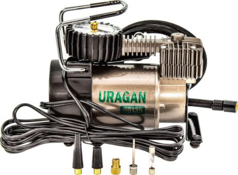 Автокомпрессор Uragan 90135 с функцией Автостоп 170вт/37л Метал радиатор