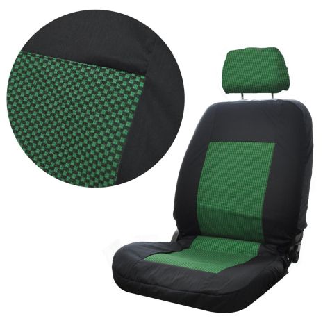 Чехлы сидений Tuning "B" Ланос / ВАЗ полный комплект Черно-зеленые