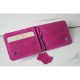 Шкіряний гаманець з притиском для купюр GS 12,5*8,5 см рожевий фуксія