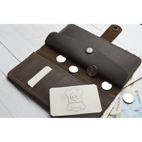 Жіночий шкіряний гаманець GS коричневий