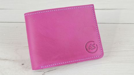 Стильний жіночий шкіряний гаманець GS 9*12 см рожевий фуксія