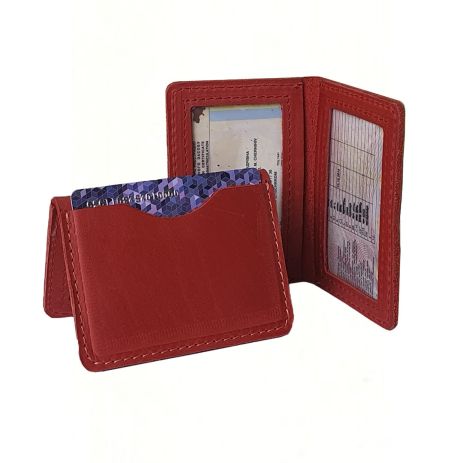 Шкіряна обкладинка для id паспорта, автодокументів, карток GS червона