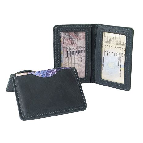 Шкіряна обкладинка для id паспорта, автодокументів, карток GS зелена