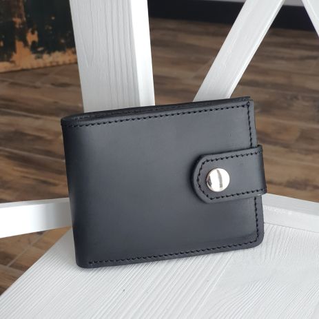 Чоловічий шкіряний гаманець портмоне GS чорний