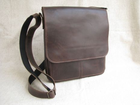 Чоловіча шкіряна сумка планшет GS 27*23*3 см коричнева