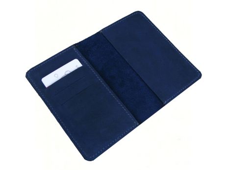Обложка для паспорта GS кожаная синяя