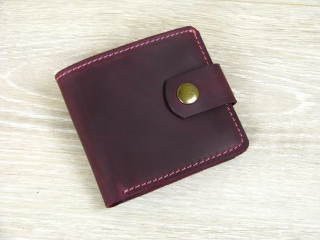 Женский кошелек бумажник GS кожаный бордовый