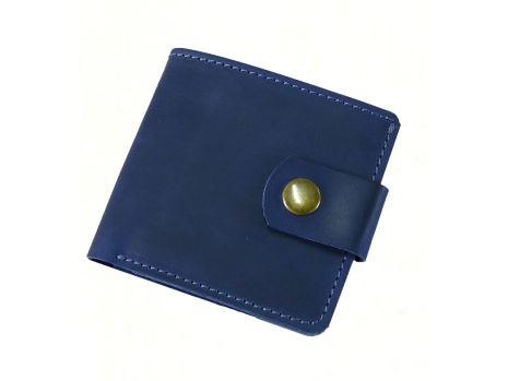 Мужской кожаный кошелек бумажник GS синий
