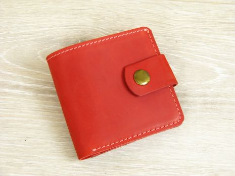 Жіночий гаманець портмоне GS червоний шкіряний