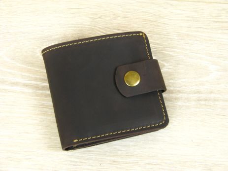 Женский кошелек бумажник GS кожаный коричневый