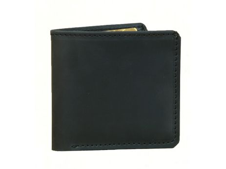 Кожаный тонкий кошелек GS мужской черный