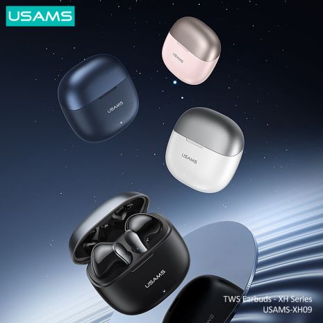 Наушники Bluetooth USAMS TWS Earbuds XH09 |BT5.1, 35/300mAh, 5.5h| блакитний