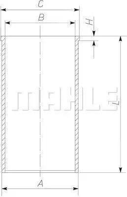 Гільза циліндра MAHLE/KNECHT MB, MAHLE/KNECHT (0 Renault Trafic/Opel Vivaro 1.9dci 97-06 (80mm), MAHLE/KNECHT