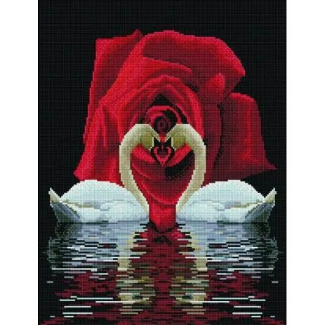 Алмазна мозаїка Лебеді та троянди 40х50 см ColorArt SP006