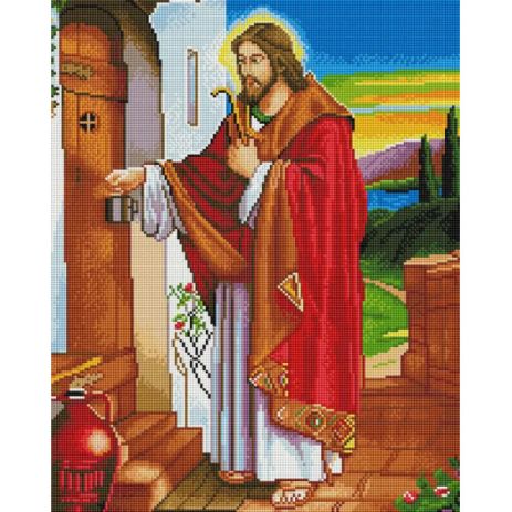 Алмазна мозаїка Ікона Ісус стукає у двері 40х50 см ColorArt SP009