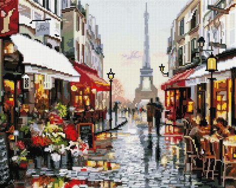 Алмазна мозаїка Паризька вулиця 40х50 см ColorArt SP017