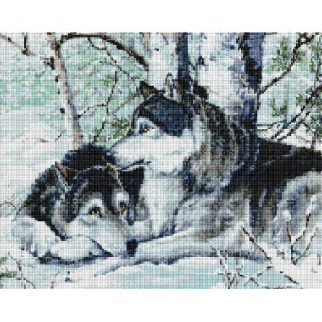Алмазна мозаїка Вовки на снігу 40х50 см ColorArt SP012