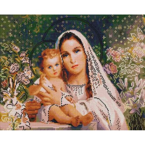 Алмазна мозаїка Ікона Діва Марія з Ісусом 40х50 см ColorArt SP011