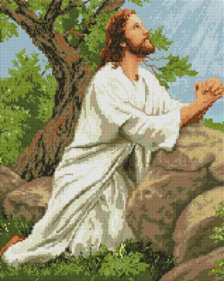 Алмазна мозаїка Ікона Молитва Ісуса 40х50 см ColorArt SP013