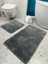 Набір килимків для ванної та туалету Softmicro 60x100 50x60 см Темно-сірий