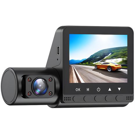 Автомобільний відеореєстратор на лобове скло Gerui W8109 з трьома камерами та дисплеєм, FullHD 1080P