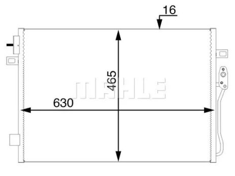 Радиатор кондиционера Fiat Freemont 2.0/2.4JTD 11-, MAHLE (AC47000S)